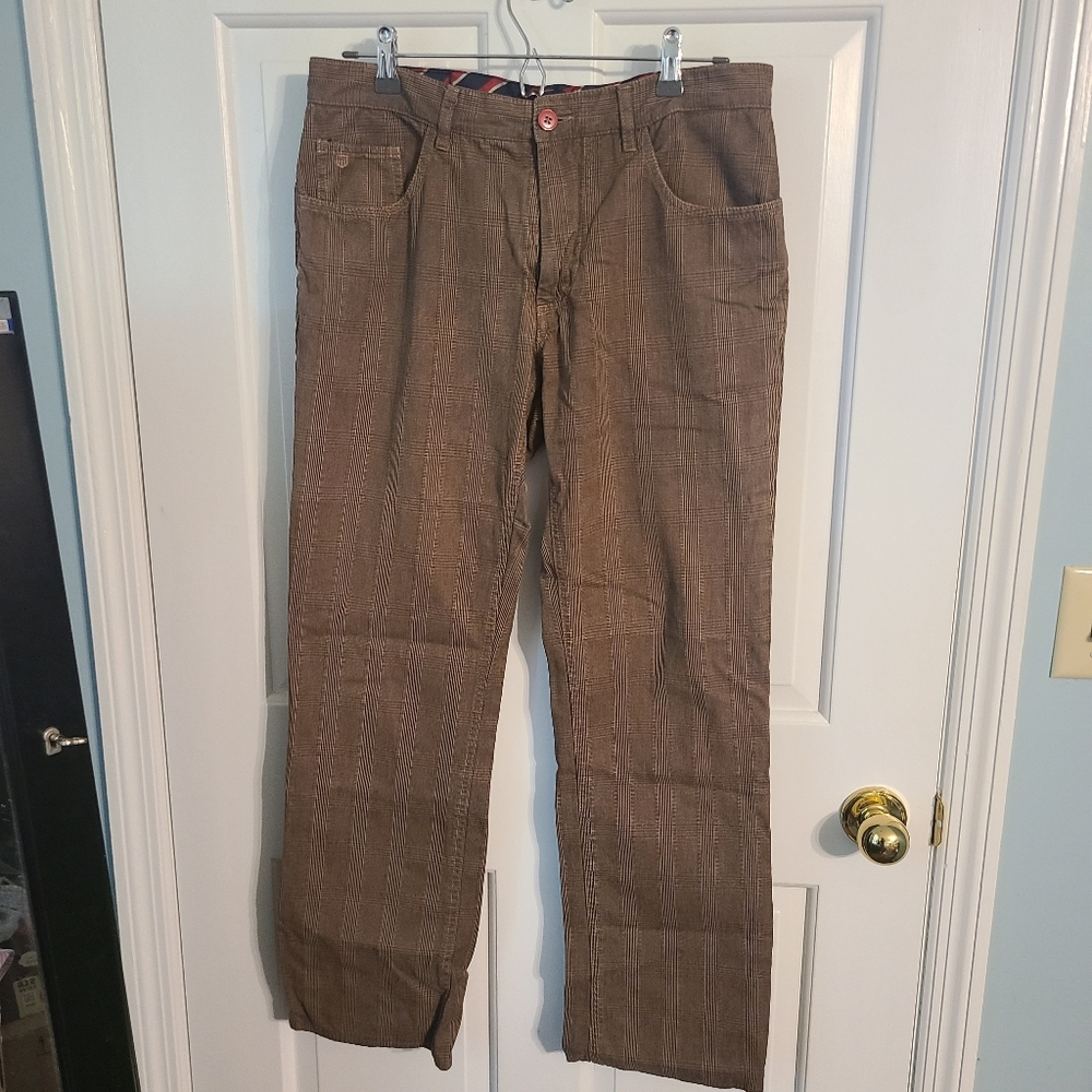 Men's Gant Pants. Brown plaid touser pants. Tyler fit. 32/34.